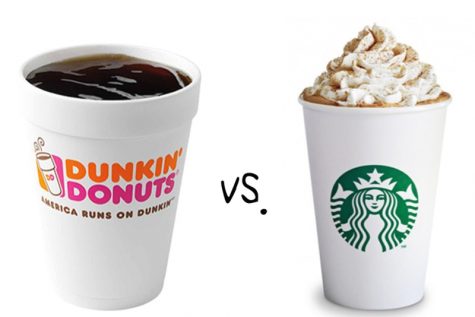 Dunkin Donuts vs. Starbucks coffee!! (Photo Credits to Maddie Yost)