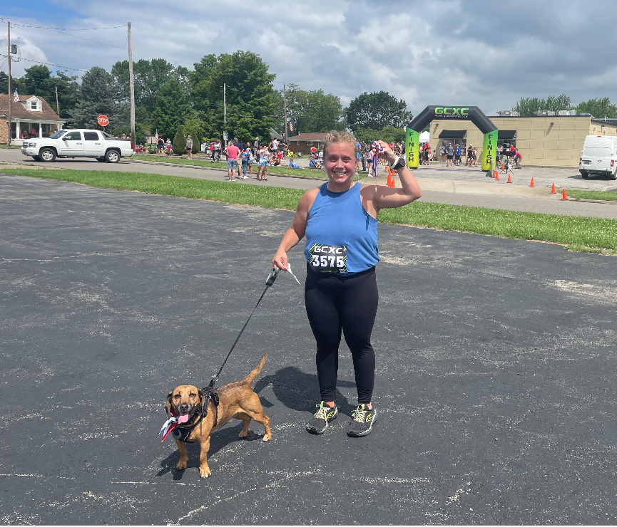Ms. Wike and her dog Cooper, finished a  5k race winning 1st place in her age group! 
Photo courtesy of Ms. Wike 