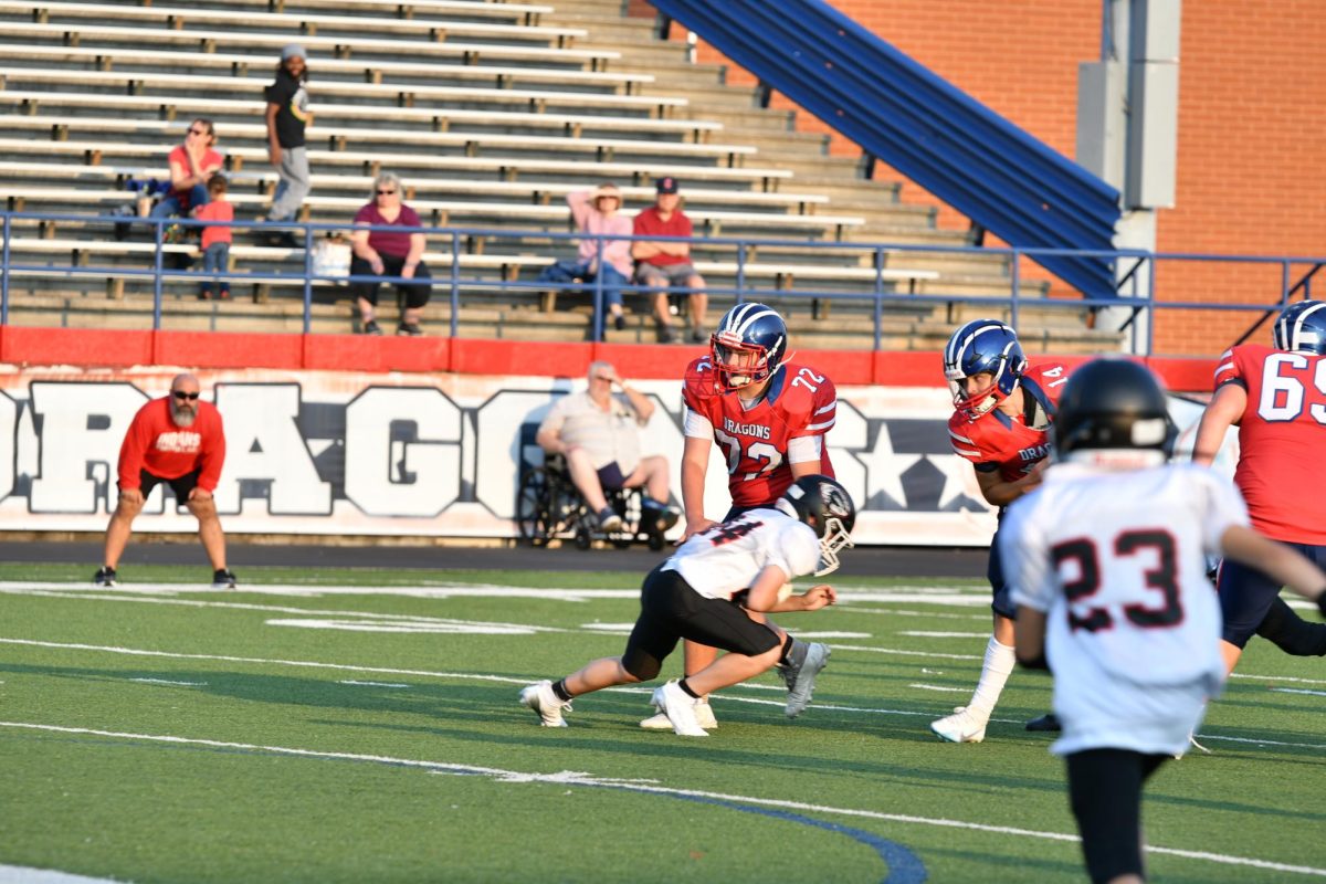 Luke Bird dodging a tackle!