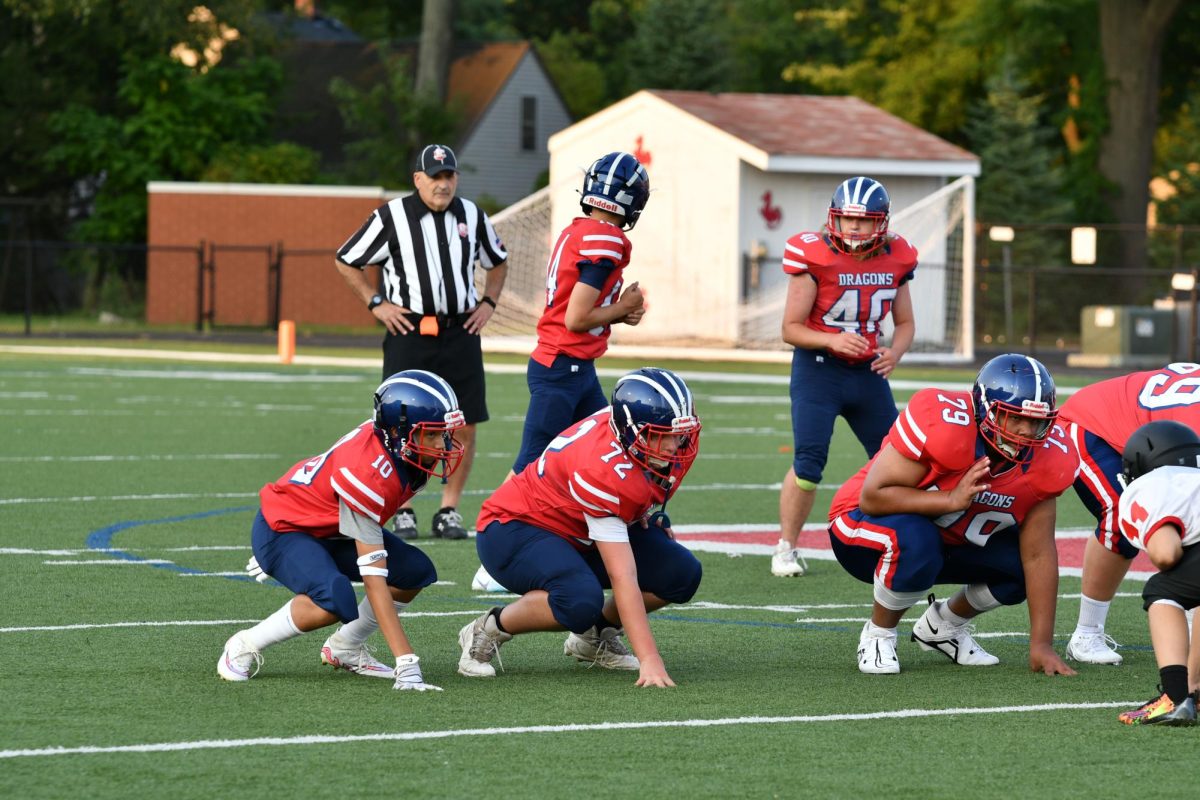 Running back, number 40, Landon Babuka is ready to run the ball!