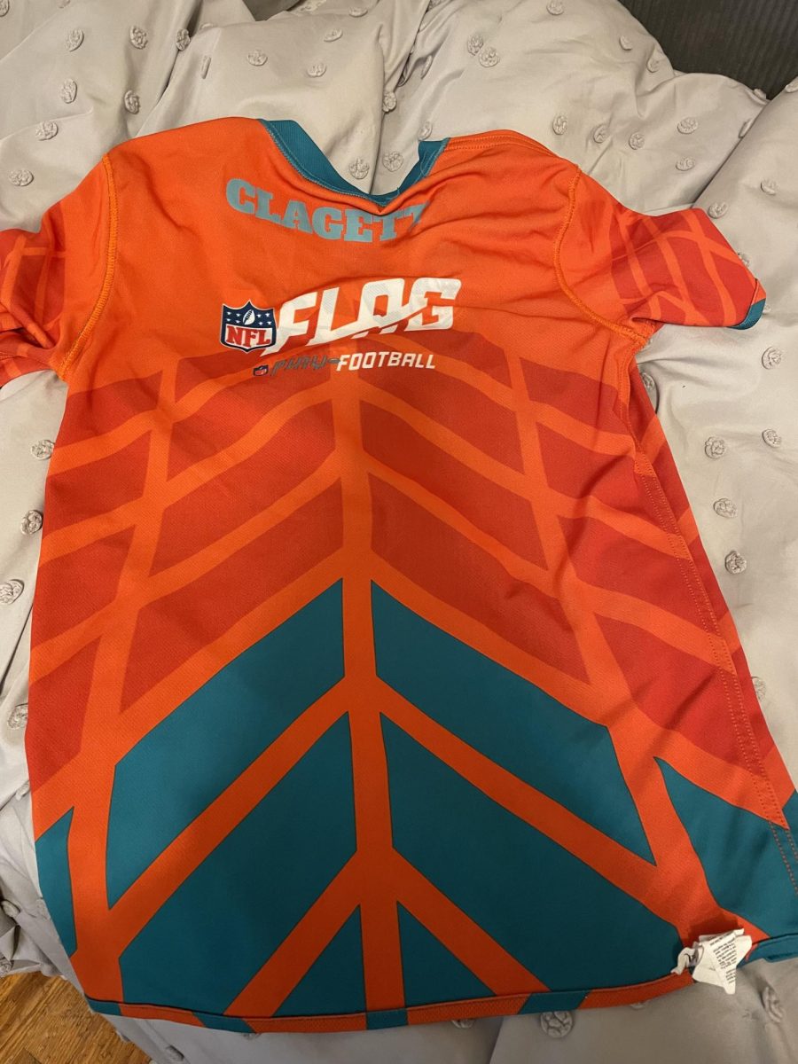 Back side of the orange jersey