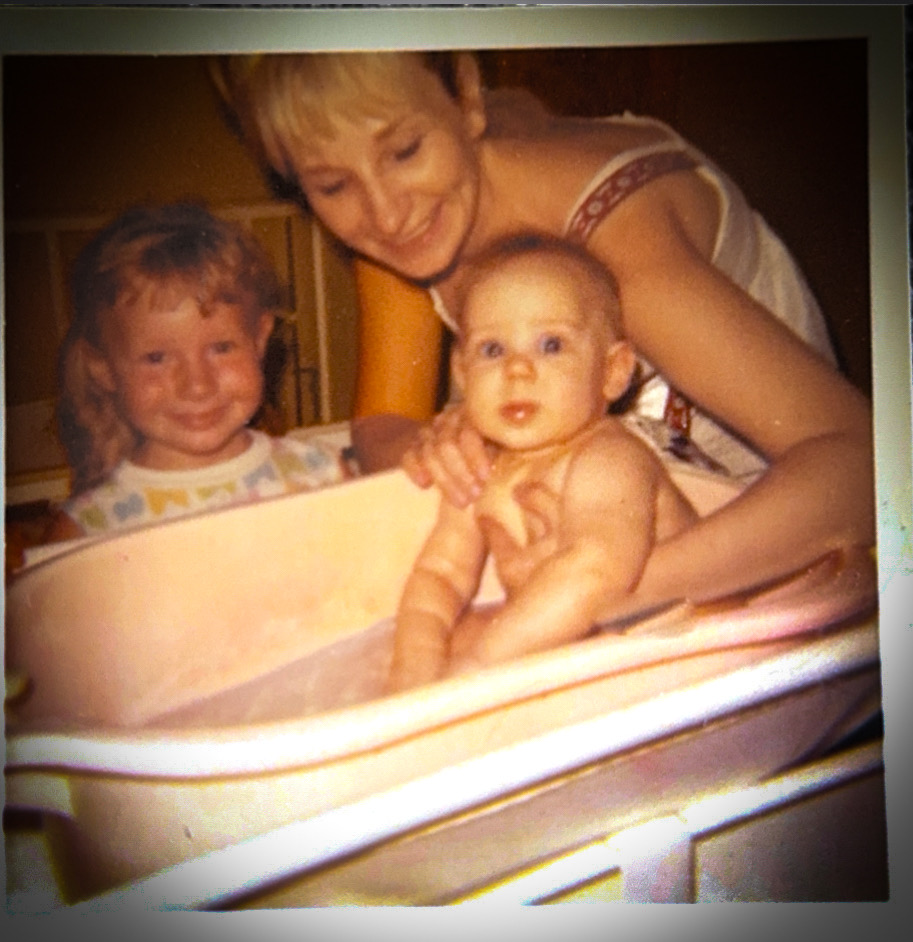 Mrs. Ciminero, her mom, and her sister during bath time!