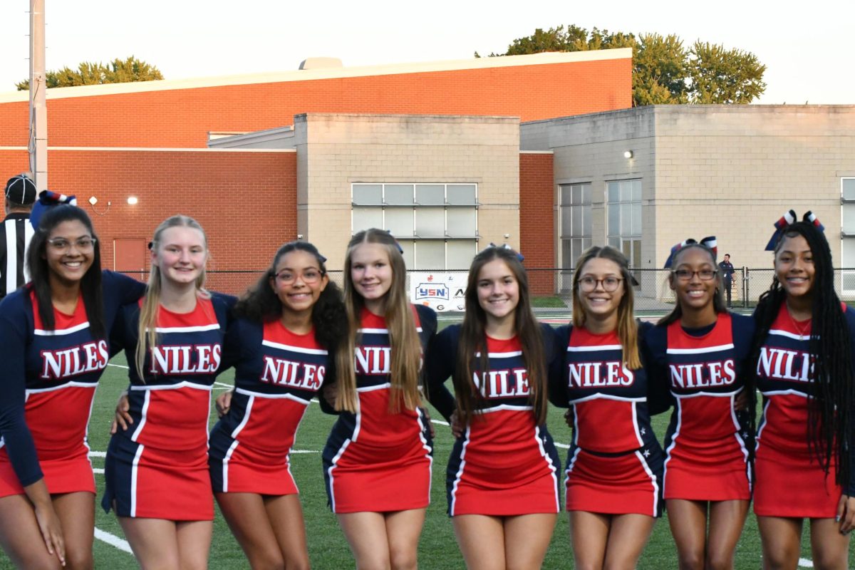 8th Grade Cheer Having Fun At The Football Game!