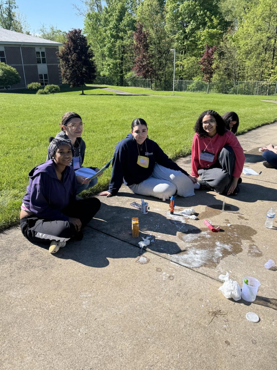 Eighth graders work on their rockets!